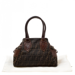 Pre Owned Fendi Brown Zucca Canvas Chef du Jour Tote Bag