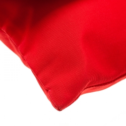 Pre Owned Fendi Red Zucca Fabric Fold Over Clutch