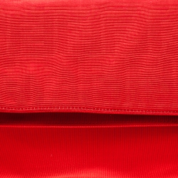 Pre Owned Fendi Red Zucca Fabric Fold Over Clutch