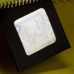 Pre Owned Fendi Yellow Leather Mini Peekaboo Top Handle Bag