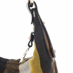 Pre Owned Fendi Striped Chef Chain Hobo