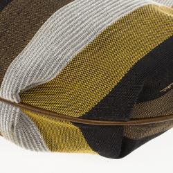 Pre Owned Fendi Striped Chef Chain Hobo