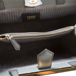 Pre Owned Fendi Grey Saffiano Leather Small 2Jours Top Handle Bag