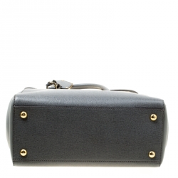 Pre Owned Fendi Grey Saffiano Leather Small 2Jours Top Handle Bag