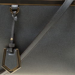 Pre Owned Fendi Grey Saffiano Leather Small 2Jours Top Handle Bag