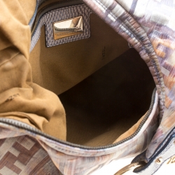 Pre Owned Fendi Multicolor Zucca Fabric Chef Chain Hobo