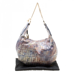 Pre Owned Fendi Multicolor Zucca Fabric Chef Chain Hobo