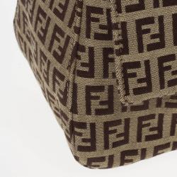 Pre Owned Fendi Brown Zucca Big Mamma Flap Bag