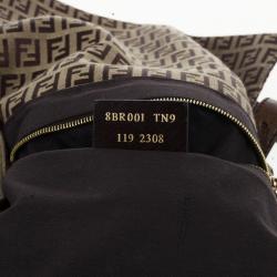 Pre Owned Fendi Brown Zucca Big Mamma Flap Bag