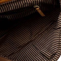 Pre Owned Fendi Brown Leather Messenger Bag