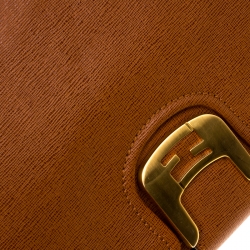 Pre Owned Fendi Brown Leather Messenger Bag