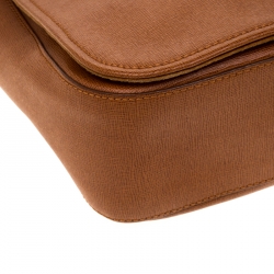 Pre Owned Fendi Brown Leather Messenger Bag