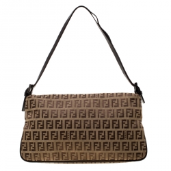 مملوكة مسبقًا حقيبة كتف فندي ماما باغيت كانفاس زوكينو  توباكو بنية