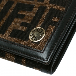 Fendi Tobacco Zucca Canvas Continental Wallet