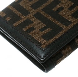 Fendi Tobacco Zucca Canvas Continental Wallet