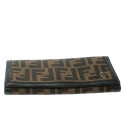 Fendi Tobacco Zucca Canvas Continental Wallet