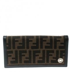 Fendi Tobacco Zucca Canvas Continental Wallet