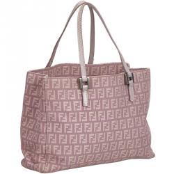 Pre Owned Fendi Purple/Grey Zucchino Jacquard Tote Bag