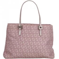 Pre Owned Fendi Purple/Grey Zucchino Jacquard Tote Bag