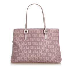 Pre Owned Fendi Purple/Grey Zucchino Jacquard Tote Bag