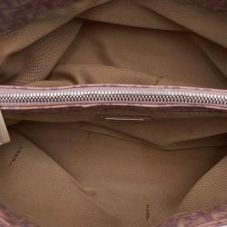 Pre Owned Fendi Purple/Grey Zucchino Jacquard Tote Bag