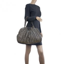 Pre Owned Fendi Gold Metallic Mia Zucca Shoulder Bag