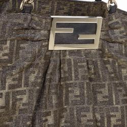 Pre Owned Fendi Gold Metallic Mia Zucca Shoulder Bag
