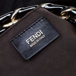Pre Owned Fendi Black Zucca Canvas Mia Hobo