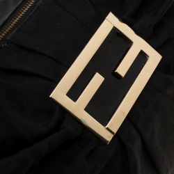 Pre Owned Fendi Black Zucca Canvas Mia Hobo