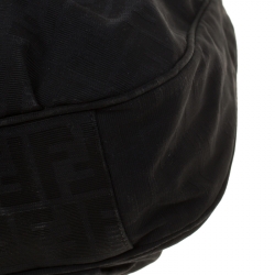 Pre Owned Fendi Black Zucca Canvas Mia Hobo