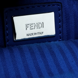 Pre Owned Fendi Blue Leather Petite Sac 2jours Elite Top Handle Bag