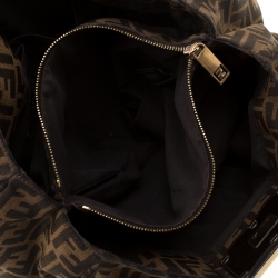 Pre Owned Fendi Tobacco Zucca Canvas Large Mia Tote