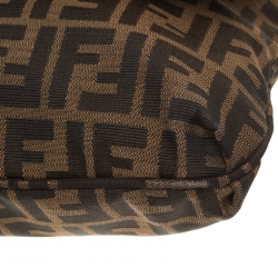 Pre Owned Fendi Tobacco Zucca Canvas Mia Flap Bag