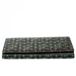 Pre Owned Fendi Tobacco Dotted Zucca Canvas Continental Wallet