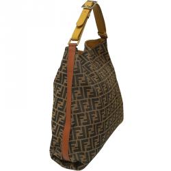 Pre Owned Fendi Tobacco Zucca Canvas Hobo