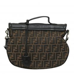 Fendi Tobacco/Black Zucca Canvas and Leather Messenger Bag