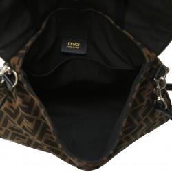 Fendi Tobacco/Black Zucca Canvas and Leather Messenger Bag