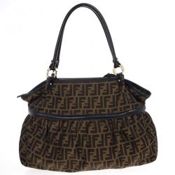 Pre Owned Fendi Tobacco Zucca Giant Chef Tote