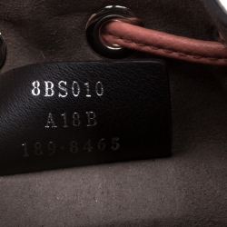 Pre Owned Fendi Peach Leather Mini Mon Tresor Drawstring Bucket Bag