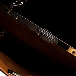 Pre Owned Fendi Brown Leather Large Lace Up Peekaboo Top Handle Bag