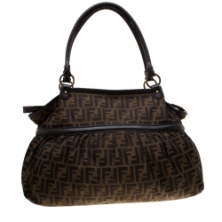 Pre Owned Fendi Tobacco Zucca Canvas Giant Chef Hobo