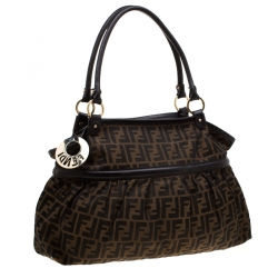 Pre Owned Fendi Tobacco Zucca Canvas Giant Chef Hobo