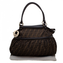 Pre Owned Fendi Tobacco Zucca Canvas Giant Chef Hobo