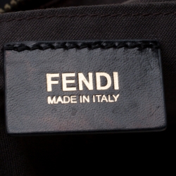 Pre Owned Fendi Black Zucca Canvas Mia Hobo
