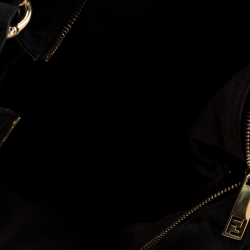 Pre Owned Fendi Black Zucca Canvas Mia Hobo