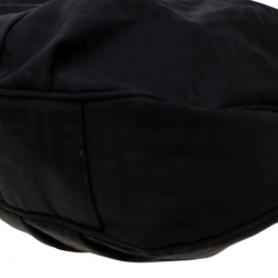 Pre Owned Fendi Black Zucca Canvas Mia Hobo