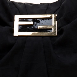 Pre Owned Fendi Black Zucca Canvas Mia Hobo