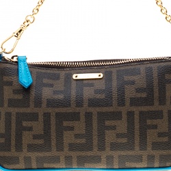 Pre Owned Fendi Tobacco Zucca Canvas Mini Pochette Bag