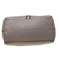 Pre Owned Fendi Grey Leather Villa Selleria Borghese Tote