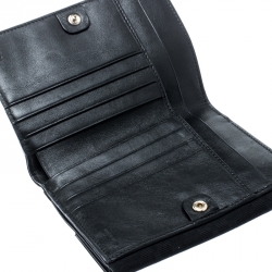 Pre Owned Fendi Black Zucca Canvas Compact Wallet